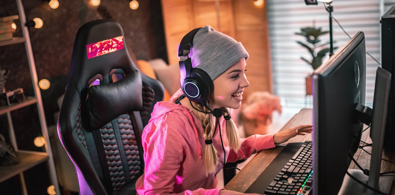 Happy customer enjoying fast internet