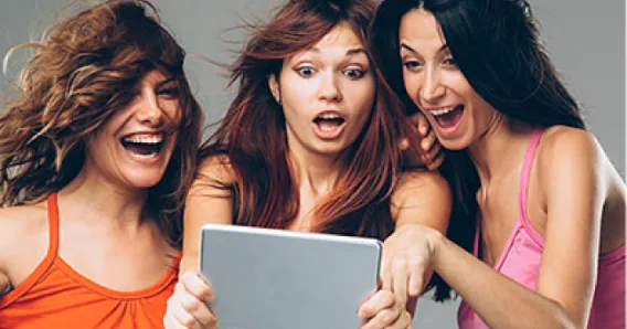 Excited man celebrating a great deal